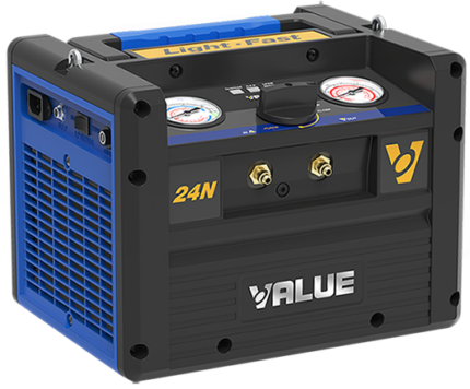 Station de récupération compacte 1 CV bicylindre (230 L/h) et légère (9,2 kg) VALUE VRR24N-OS