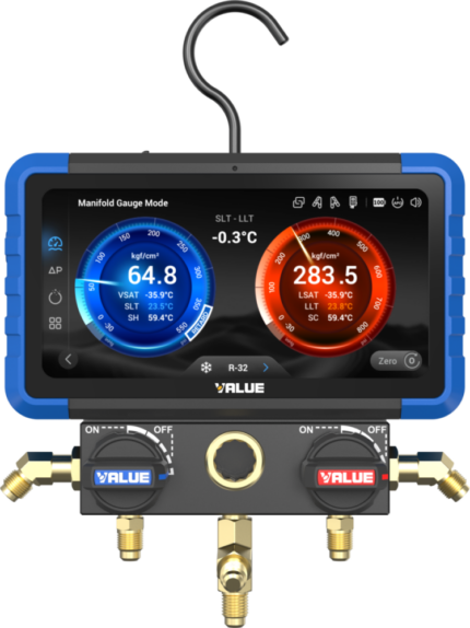 Manomètre électronique connecté avec écran graphique tactile 5,3" 2 voies VALUE TF-VRM2-SX