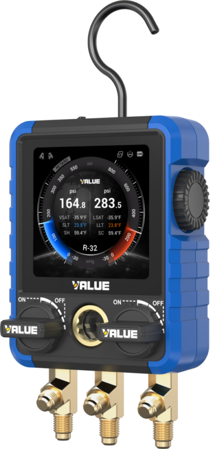 Manomètre électronique connecté avec écran graphique 3 voies VALUE TF-VRM1-Xi